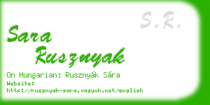 sara rusznyak business card